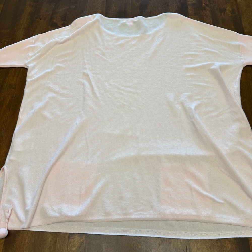 LILLY PULITZER ELBA SWEATER in PINK PARADISE TINT Medium Dolman Sleeve Tassels - Picture 12 of 12